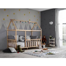 Baby Kinder Çatılı Doğal Montessori Bebek & Çocuk Karyolası
