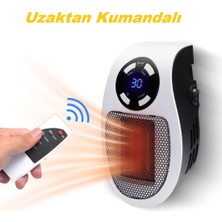 Pazariz Mini Isıtıcı Kumandalı Mini Fanlı Isıtıcı Priz Tipi Pratik Isıtıcı Kumandalı Portable Heater