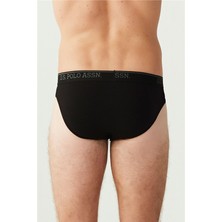 U.S. Polo Assn. 3 Adet Siyah Pamuklu Erkek Slip