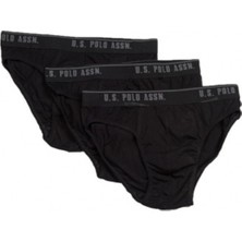 U.S. Polo Assn. 3 Adet Siyah Pamuklu Erkek Slip