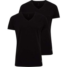 U.S. Polo Assn. 2 Adet V Yaka Kısa Kol Düz Renk T-Shirt