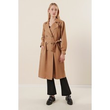 Bigdart 5853 Kruvaze Yaka Trençkot - Taba