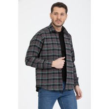 Varetta Erkek Yeşil Uzun Kol Cepli Kareli Kışlık Gömlek