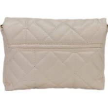 Liva 2230 Nakış Işlemeli Plastik Zincir Kulplu Kadın El Çanta - Bej