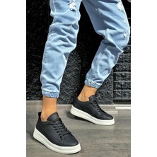 Rainon Store Siyah Deri Günlük Spor Erkek Sneaker