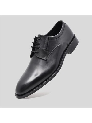 Fosco Derby Hakiki Deri Erkek Klasik Ayakkabı Siyah 9755