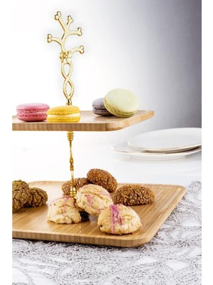 Bambu Bambum Tiramisu - 2 Katlı Sunum Tabağı Kare