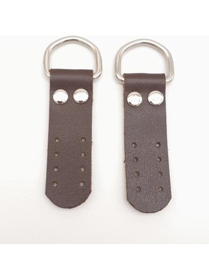 Angel Çanta Aksesuar Kahverengi Tek Kat Deri Sapucu Böce Gümüş Metalli