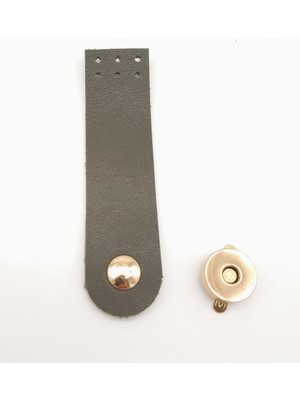 Angel Çanta Aksesuar Haki Renk Tek Kat Deri Kapak 10.5x2.5 cm Light Gold Metal