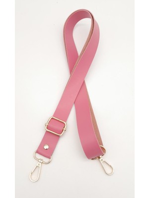 Angel Çanta Aksesuar Deri Ayarlı Çanta Sapı 120X2.4 cm Fuşya Light Gold Metal