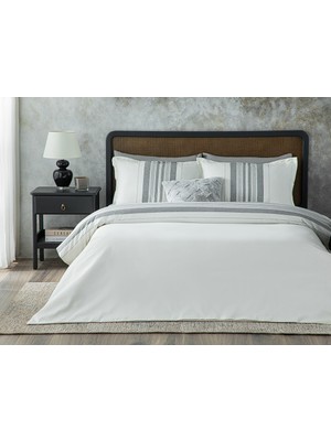 English Home Grand Shiny Ipliği Boyalı Çift Kişilik Nevresım Takımı 200 x 220 cm Gümüş