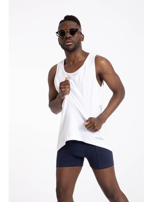 Blackspade 2'li Beyaz Atlet Erkek Loose Fit Nefes Alabilir Esnek Kumaş Konforlu Tasarım