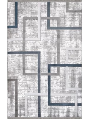 Ipek Mekik Halı Sardes 6935 A Mavi Gri Modern Salon Halısı