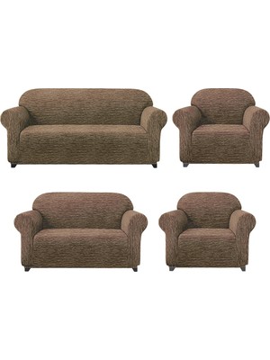 Elgeyar Jakarli Koltuk ,kanepe ,çekyat Örtüsü Çubuk Desen Esnekli Eteksiz3+2+1+1 Takım Için