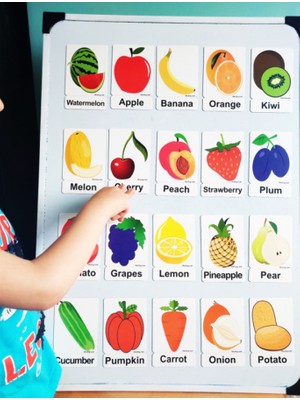 Okuling Manyetik İngilizce Kelime Kartları Meyveler ve Sebzeler - Fruits And Vegetables Mesleki Hazırlık 15 Sayfa