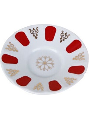 Porland Kırmızı Yaldız Ergonomik Çay Tabağı 12 Cm 6'lı