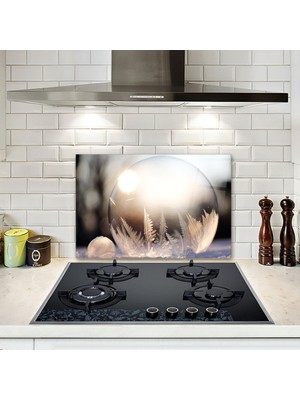 Decorita Kış Küresi Desenli | Cam Ocak Arkası Koruyucu | 40CM x 60CM