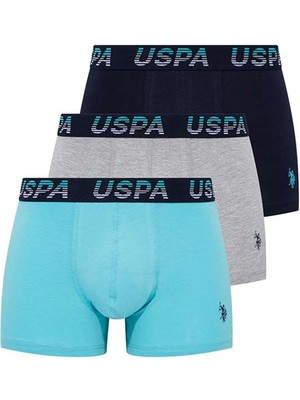 U.S. Polo Assn. Uspa Yazılı Likralı 3'lü Erkek Boxer