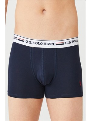 U.S. Polo Assn. Kırmızı Gri Lacivert Likralı 3'lü Erkek Boxer