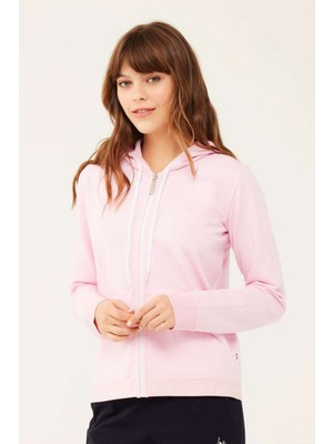 Kapşonlu Fermuarlı Kadın Sweatshirt