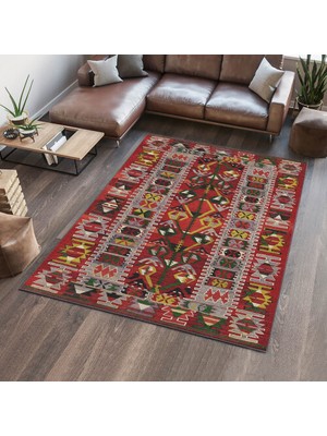 Homefesto Dekoratif Pamuklu Dokuma Taban Modern Yıkanabilir Leke Tutmaz Ince Makine Dokuması Halı,kilim