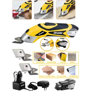 Alman 18 V Şarjli  Çift Akülü Tekstil Kumaş Kesme Deri Kağıt Makasi Çok Amaçlı Makas 008