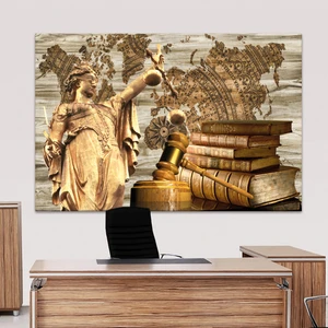 Morfil Sanat Atölyesi Avukatlara Özel Hukuk Adalet Temalı Makam Kanvas Tablo