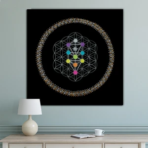 Morfil Sanat Atölyesi Yaşam Çiçeği Kutsal Geometri Kanvas Tablo