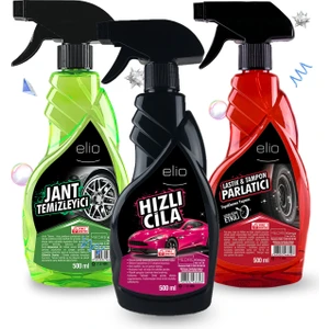 Dış Bakım Set Lastik ve  Tampon Par 500ML-JANT Temizleyici 500ML -Hızlı Cila 500ML