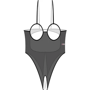 Ağı Açık Siyah Fantazi Gecelik