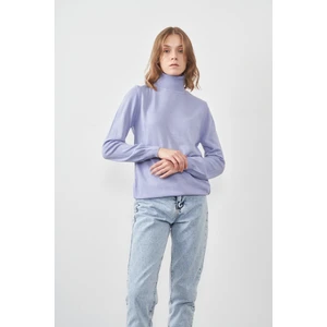 Çetinkaya Cetinkaya 2276 Miyamira Balıkçı Yaka Lila Triko