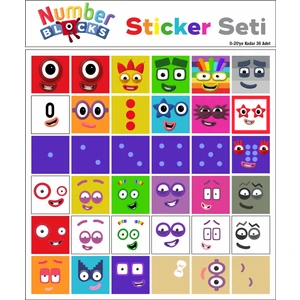 Number Blocks Matematik Eğitici Birim Küp Snapcubes /0-20 Sticker 36 Pcs