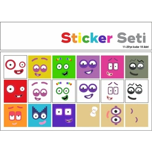 Number Blocks Matematik Eğitici Birim Küp Snapcubes /11-20 Sticker 18 Pcs