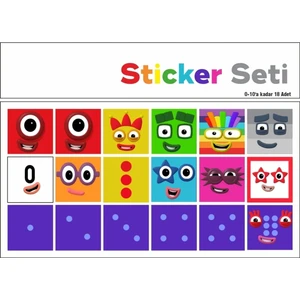 Number Blocks Matematik Eğitici Birim Küp Snapcubes /0-10 Sticker 18 Pcs