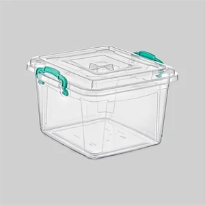 Poly Time Polytime Şeffaf Kilitli Mutfak Eşya Gıda Saklama Düzenleme Kabı Kutusu - Kare - 6 Litre