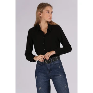 3785 Viskon Gömlek - Siyah