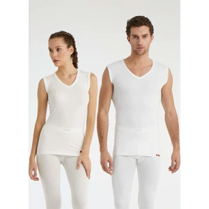V Yaka Thermal Atlet Unisex Beyaz 9243
