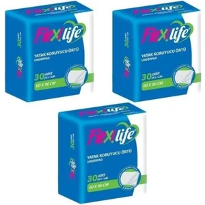 Flexi Life Kedi Köpek Çiş Pedi Yatak Koruyucu 60X90CM 30LU 3 Paket 90 Adet