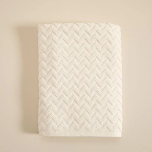 Zigzag Banyo Havlusu  70X140 cm Ekru/ekru
