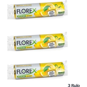 60 Litre Büzgülü Limon Kokulu Sarı Çöp Torbası Poşeti / 65 x 70 Cm. - 10 Adetlik 3 Rulo