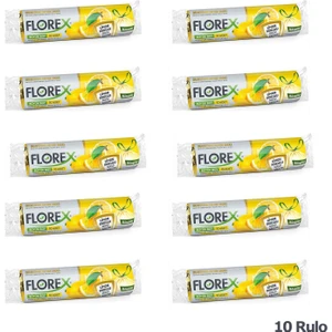 60 Litre Büzgülü Limon Kokulu Sarı Çöp Torbası Poşeti / 65 x 70 Cm. - 10 Adetlik 10 Rulo