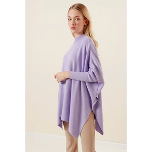 15783 Yırtmaçlı Panço Kazak - Lila