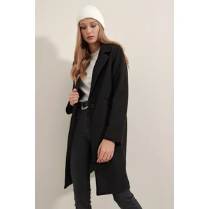 9085 Kaşe Kaban - Siyah