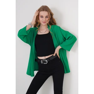 5862 Örme Kimono - Yeşil