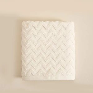 Zigzag Yüz Havlusu 50X70 cm Ekru/ekru