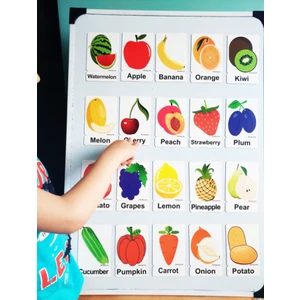 Manyetik İngilizce Kelime Kartları Meyveler ve Sebzeler- Fruits And Vegetables