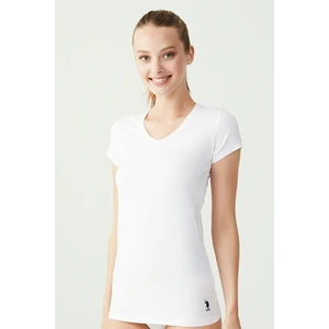 U.S. Polo Assn. Kadın Kısa Kol V Yaka Basic T-Shirt
