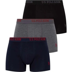 U.S. Polo Assn. 3'lü Paket Kemeri Marka Baskılı Arma Nakışlı Pamuklu Likralı Erkek Boxer