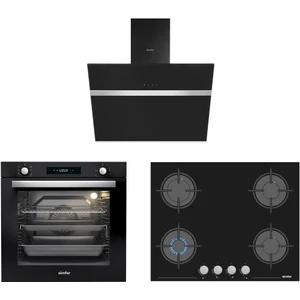 8 Fonksiyon 80 Lt Xxl Siyah Multi Turbo Dijital Ankastre Set ( 7381 Fırın + 3653 Ocak + 8611 Davlumbaz)