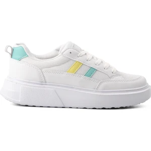 Deren-G Beyaz-Sarı-Yeşil Kadın Sneaker